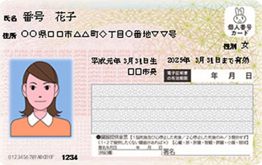 Carte d'identification My Number (recto)
