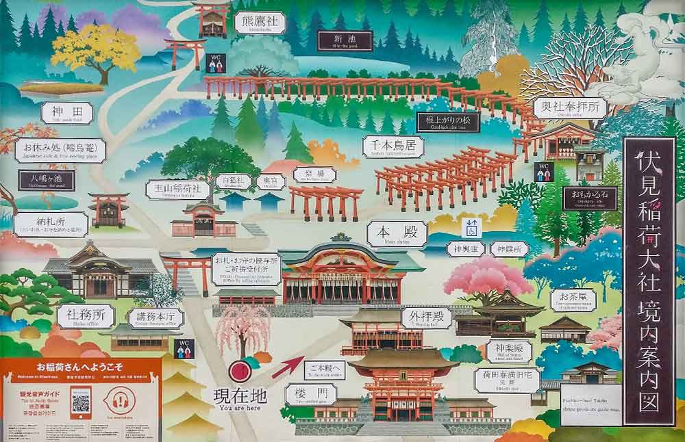 Carte de Fushimi Inari-Taisha