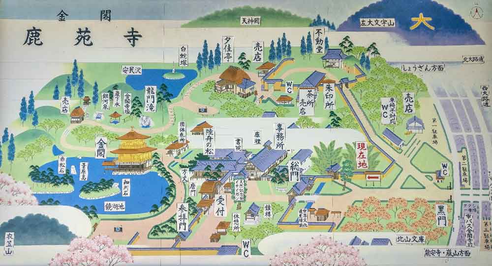 La carte du site du Kinkaku-ji