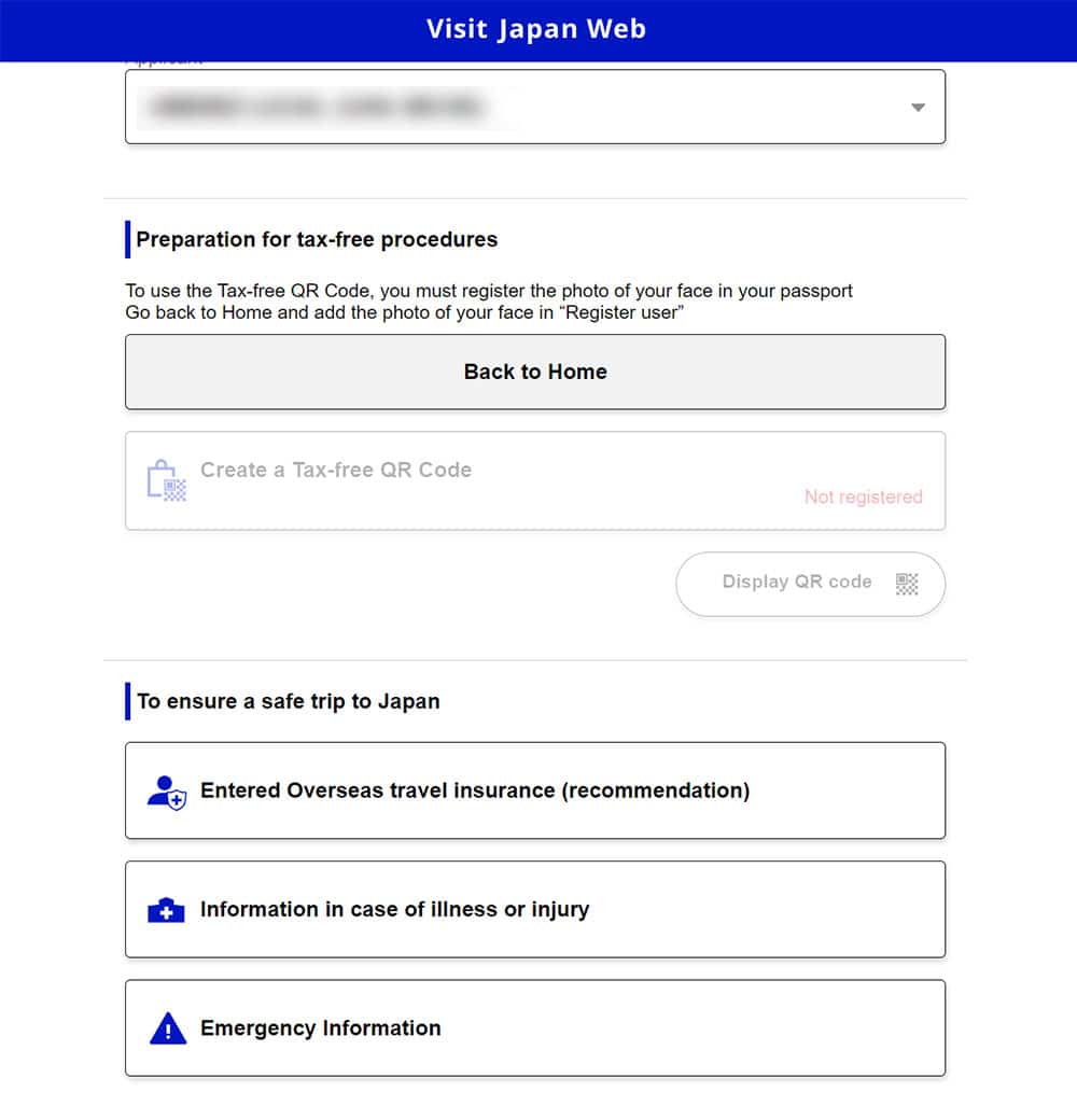Visit Japan Web - register user