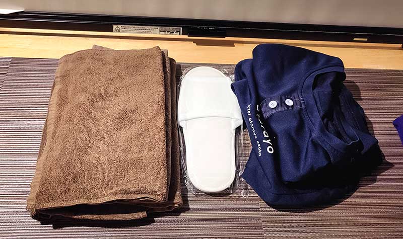 Avis de l'hotel Atarayo Osaka - serviette, chausson, pyjama